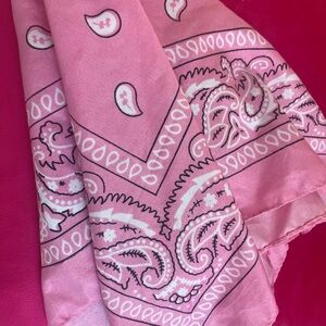 Baby pink cotton classic bandanna  scarf